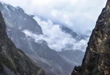 Dark Mountains Ranges Covered with Natural Smoky Cloud in Gilgit Pakistan