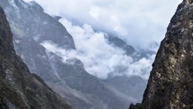 Dark Mountains Ranges Covered with Natural Smoky Cloud in Gilgit Pakistan